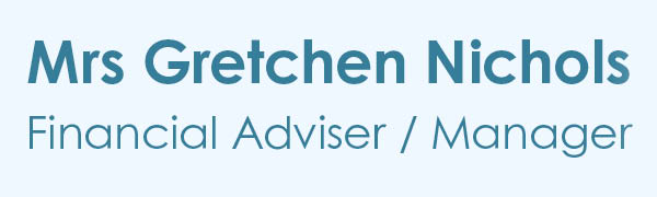 A title plaque for the picture of Mrs Gretchen Nichols, Financial Adviser
